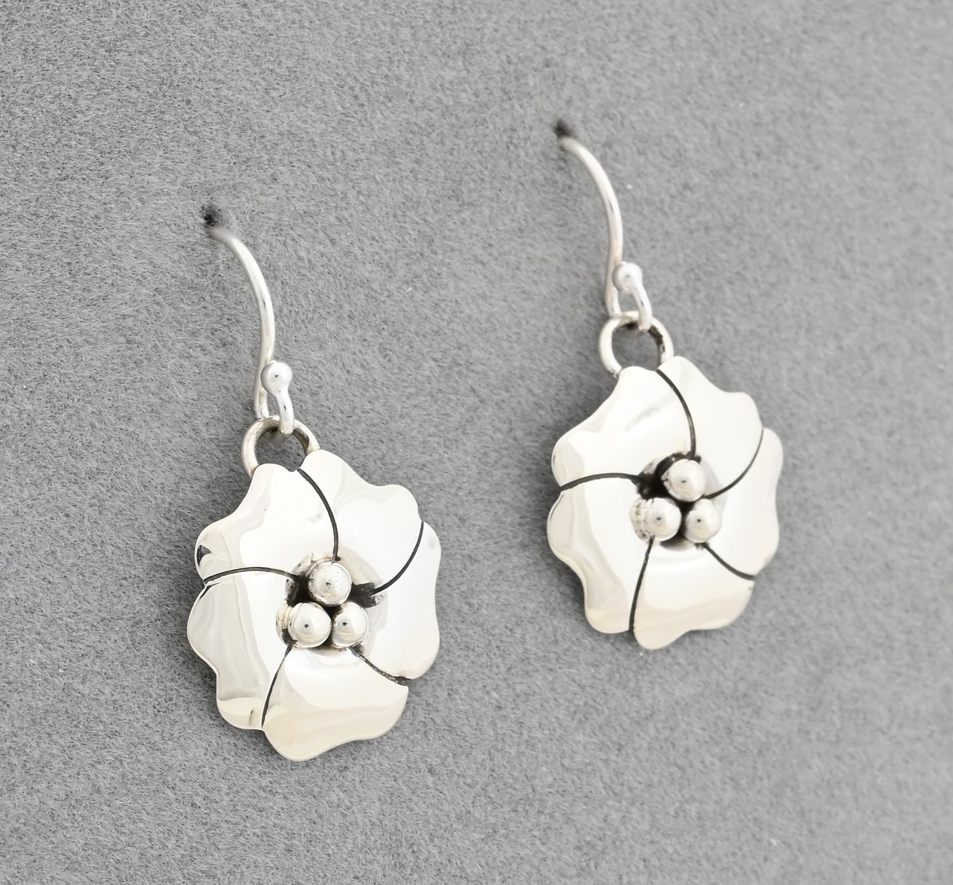 Earrings with Dogwood Flowers by Artie Yellowhorse