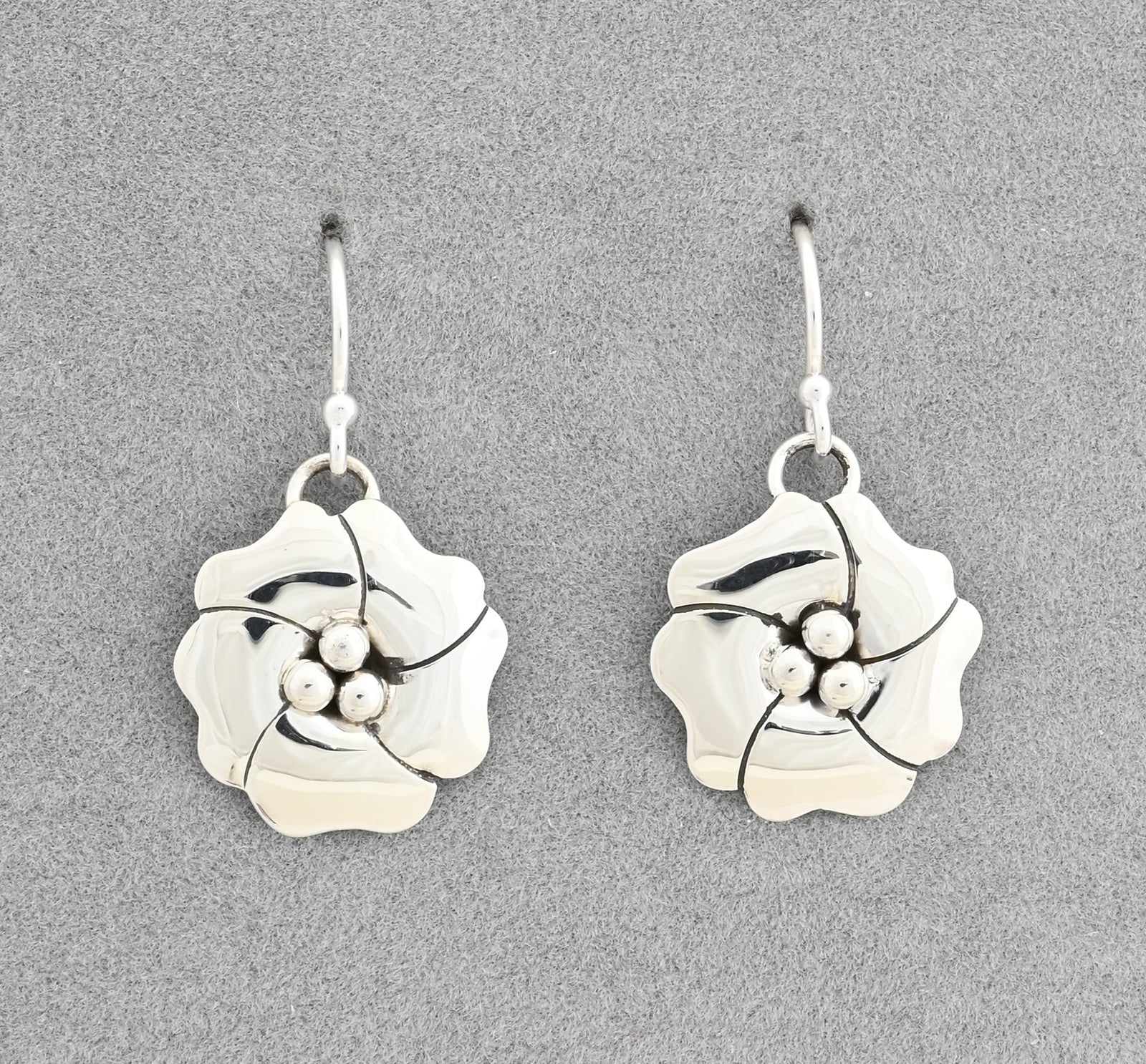 Earrings with Dogwood Flowers by Artie Yellowhorse