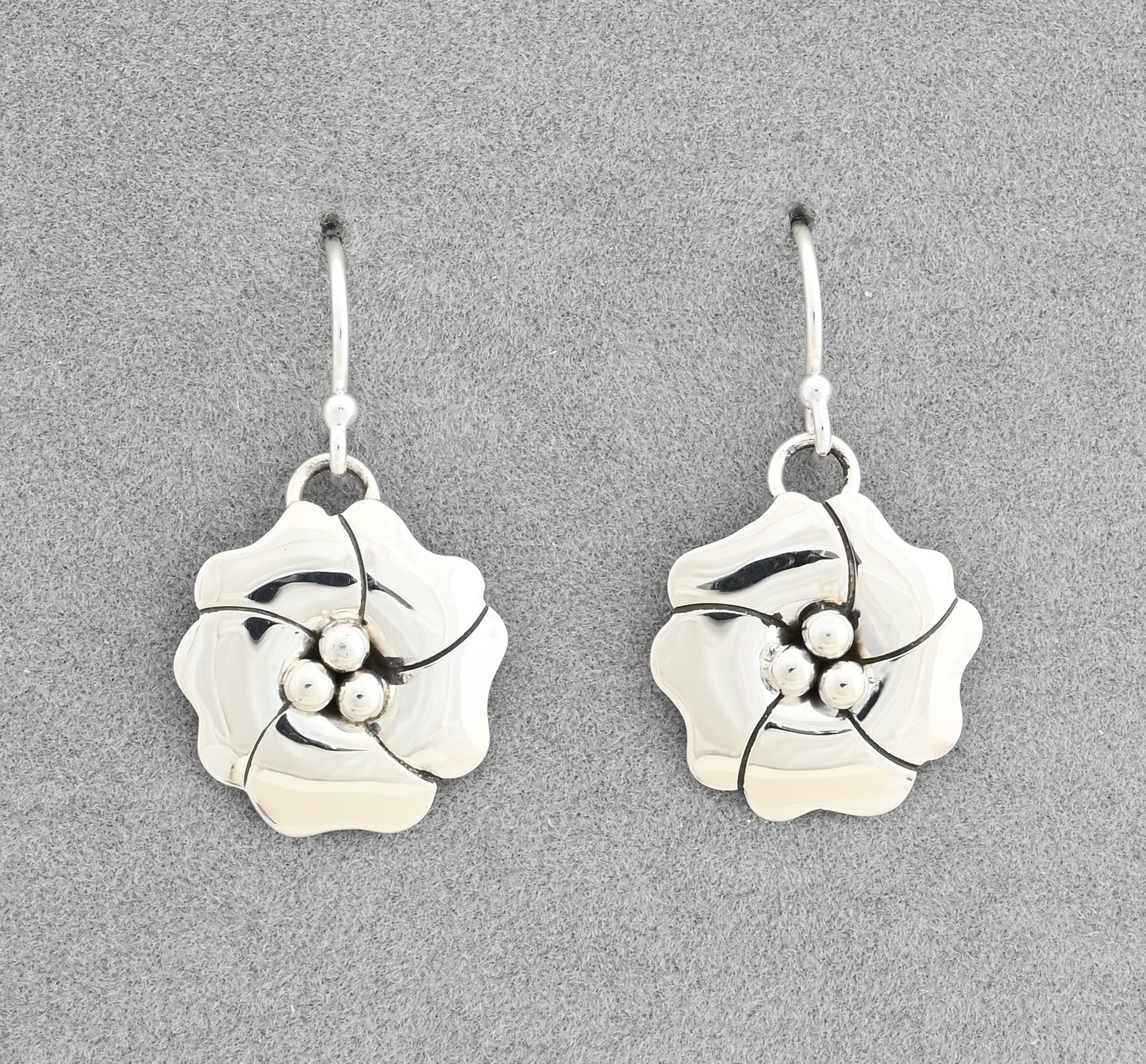 Earrings with Dogwood Flowers by Artie Yellowhorse