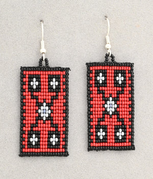 Earrings with Navajo Rug Pattern by Chad Wallace