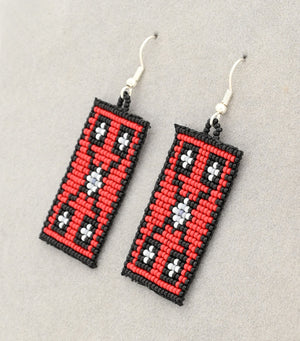 Earrings with Navajo Rug Pattern by Chad Wallace