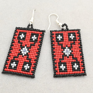 Earrings with Navajo Rug Pattern by Chad Wallace