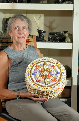 Quill Box with Large Polychrome Star by Jean Mishibinijima