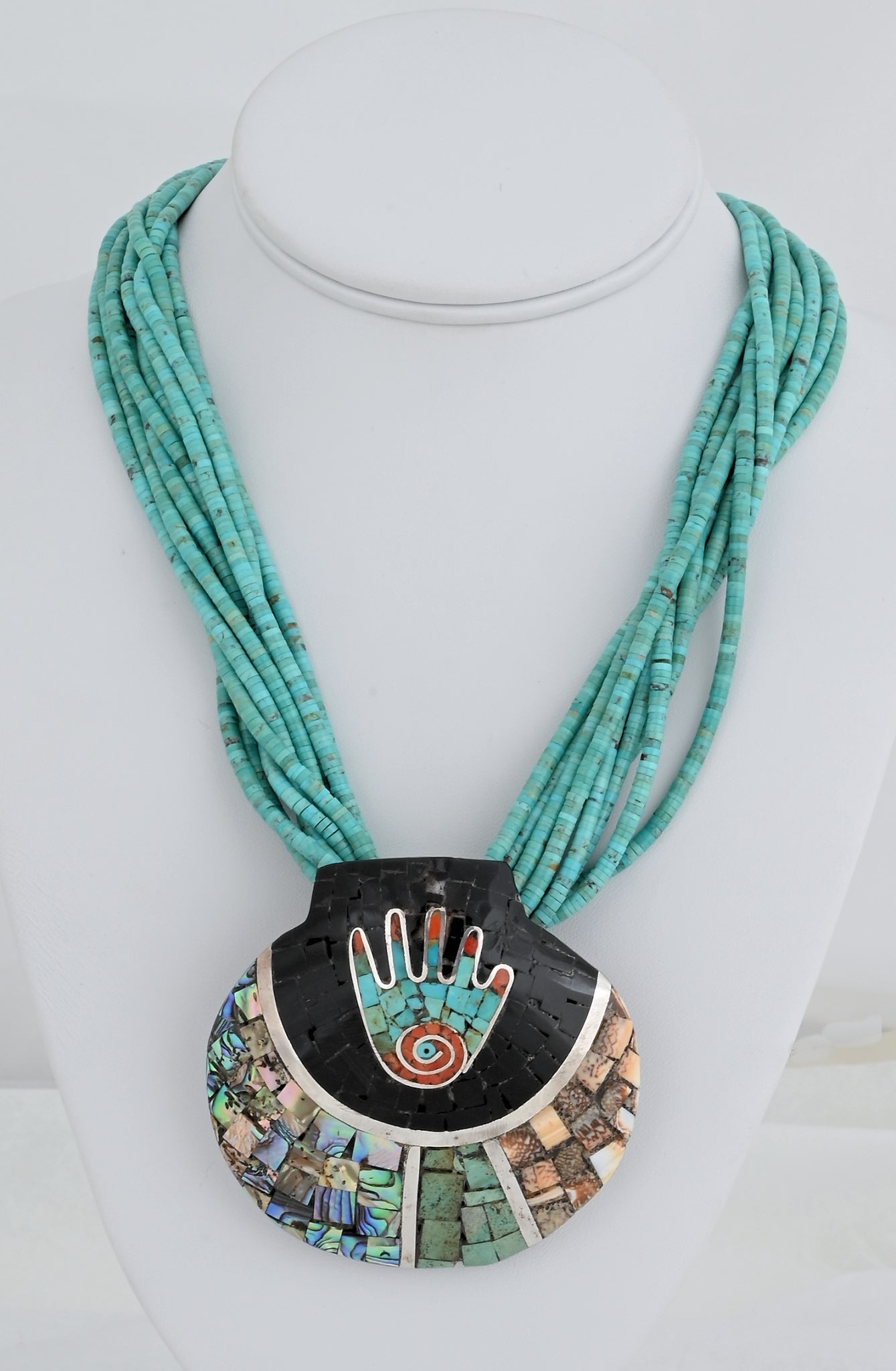 Necklace with Shell Pendant by Mary Coriz Lovato