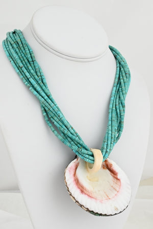 Necklace with Shell Pendant by Mary Coriz Lovato