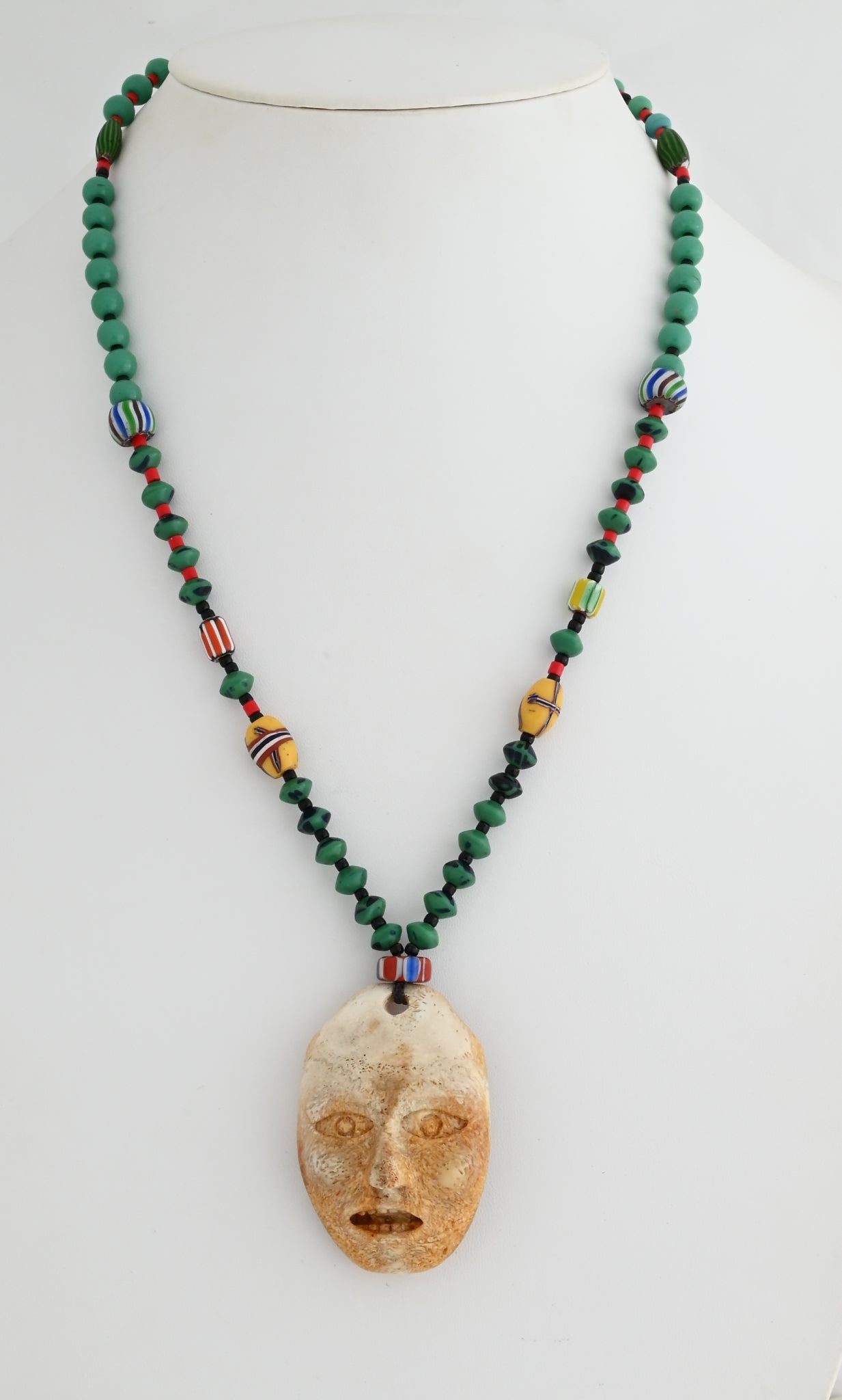 Necklace with Man's Face Pendant by Stan Hill, Sr.