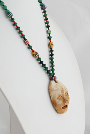 Necklace with Man's Face Pendant by Stan Hill, Sr.