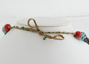 Necklace with Inlaid Shell Pendant by Isaiah Calabaza