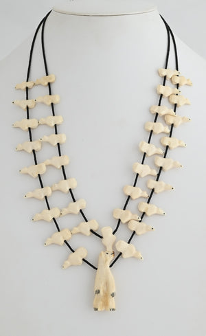 Fetish Necklace with Walrus Tusk Ivory Bears