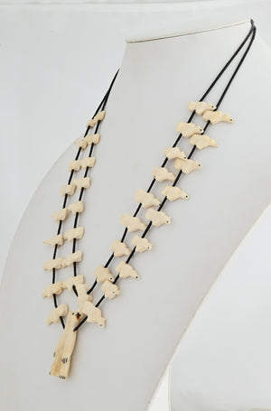 Fetish Necklace with Walrus Tusk Ivory Bears