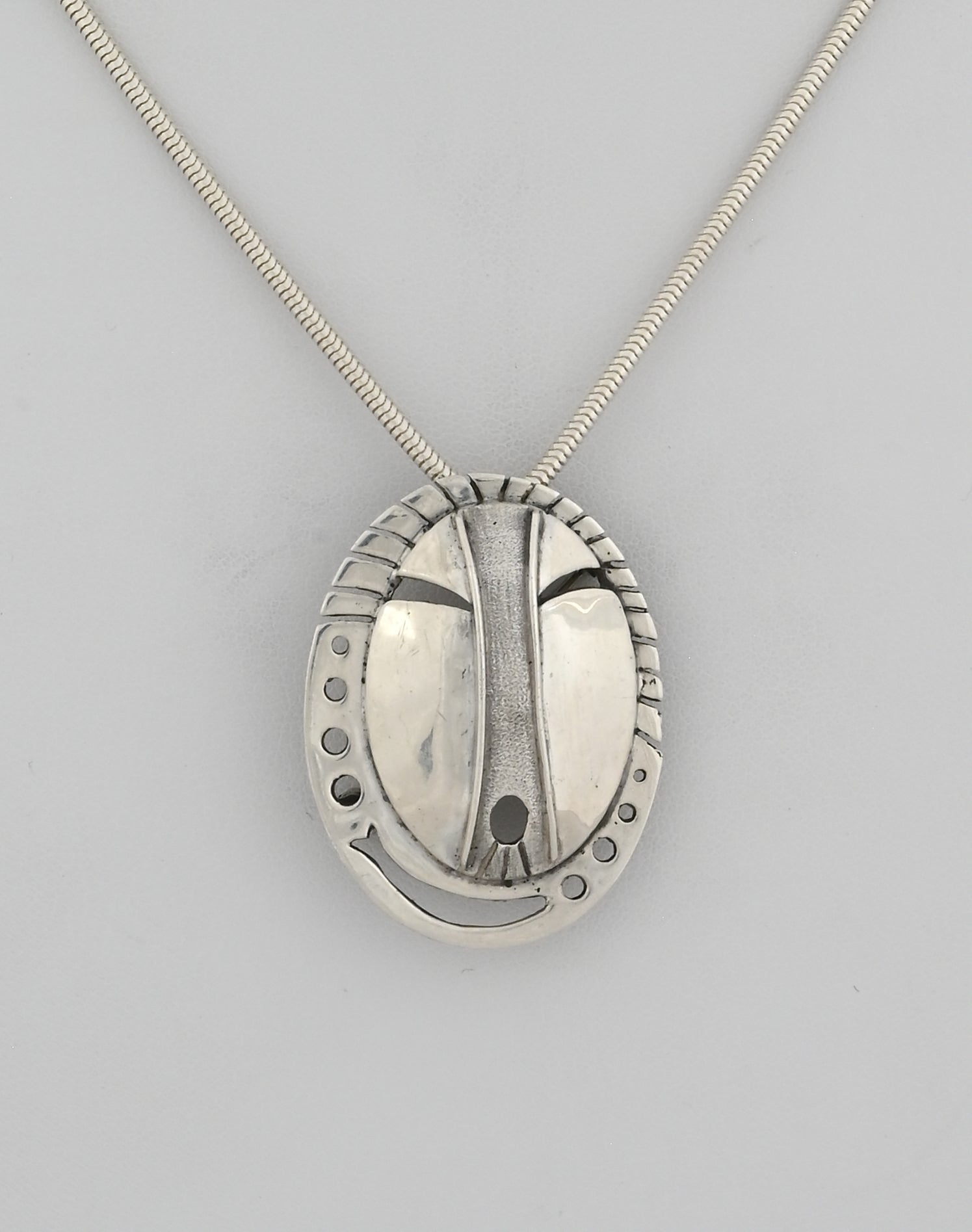 Sterling Silver Face Mask Pin/Pendant by Denise Wallace