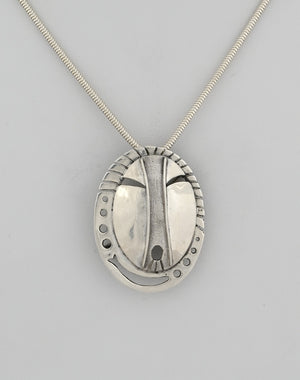 Sterling Silver Face Mask Pin/Pendant by Denise Wallace