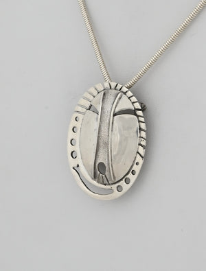Sterling Silver Face Mask Pin/Pendant by Denise Wallace