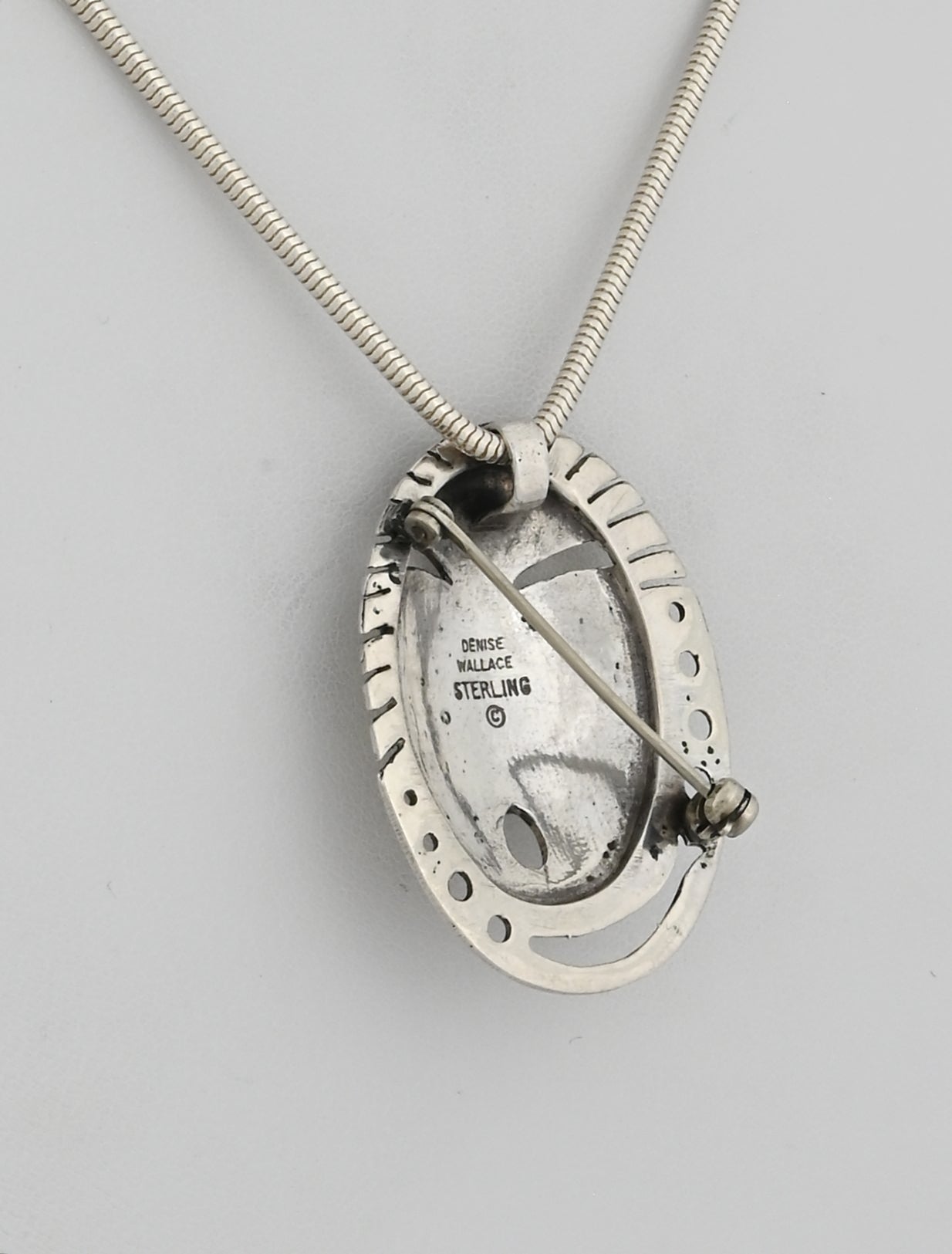 Sterling Silver Face Mask Pin/Pendant by Denise Wallace