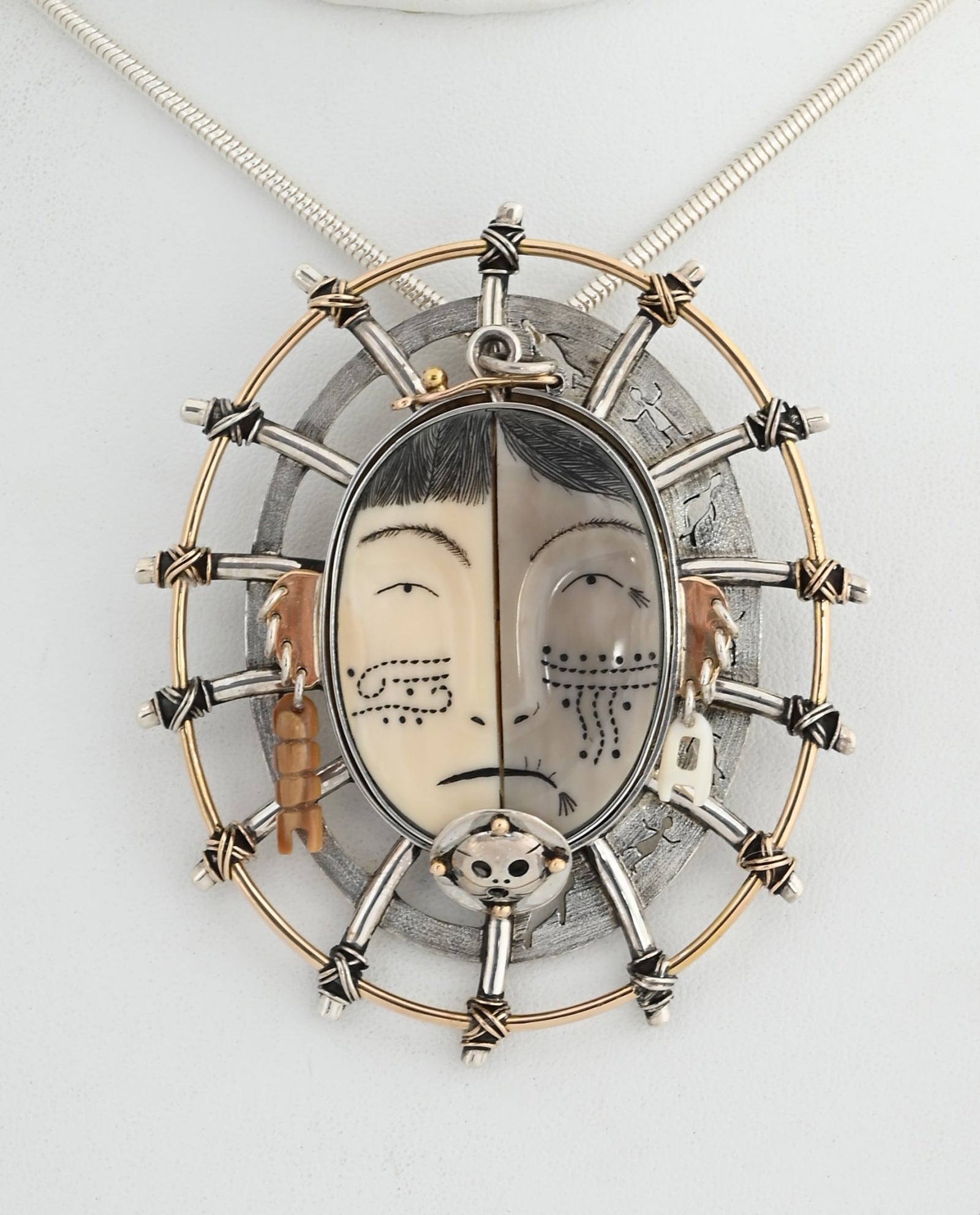 "Woman Of The Ages Mask II" Pin/Pendant by Denise Wallace