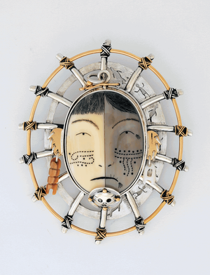 "Woman Of The Ages Mask II" Pin/Pendant by Denise Wallace