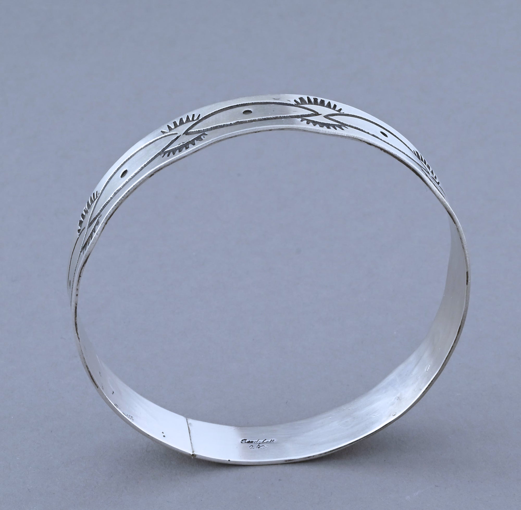 Bangle Bracelet with Brushed top