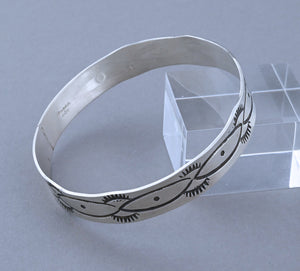 Bangle Bracelet with Brushed top