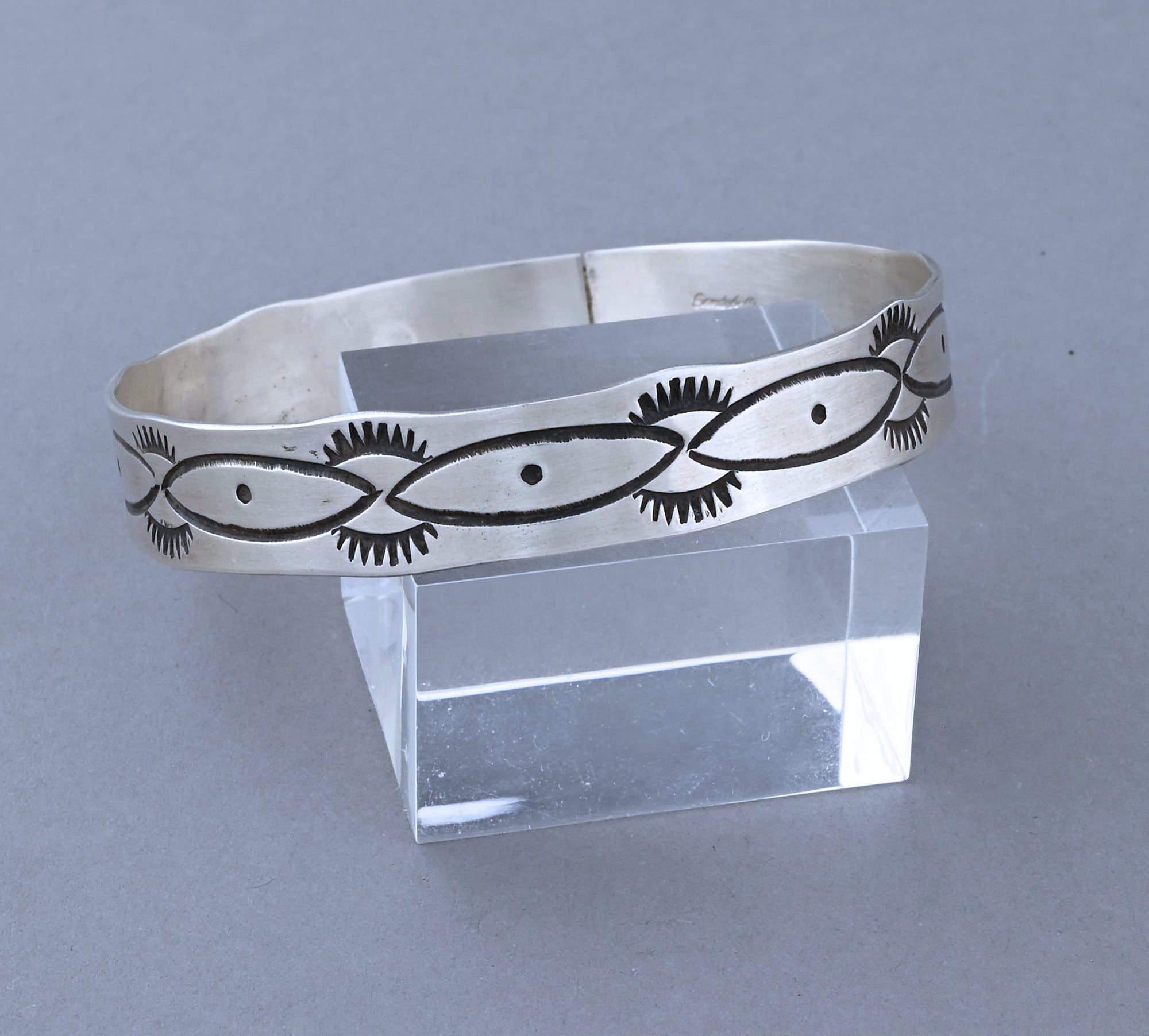 Bangle Bracelet with Brushed top