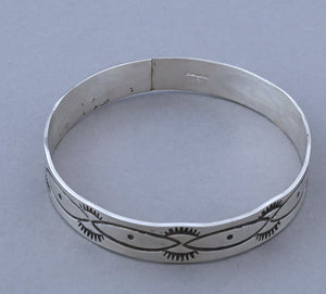 Bangle Bracelet with Brushed top