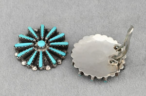 Clip-on Earrings with Needle Point Cluster (Vintage Zuni Pueblo)