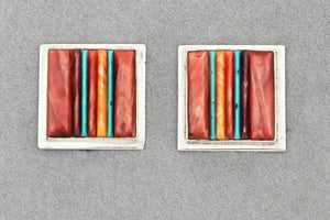 Clip-on Earrings with Corncob Inlay by Veronica Benally (vintage)