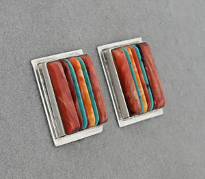 Clip-on Earrings with Corncob Inlay by Veronica Benally (vintage)