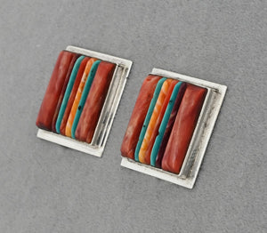 Clip-on Earrings with Corncob Inlay by Veronica Benally (vintage)