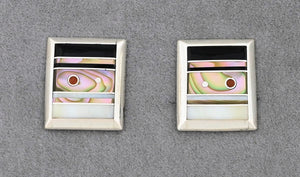 Clip-on Earrings with Inlay by Veronica Benally (vintage)