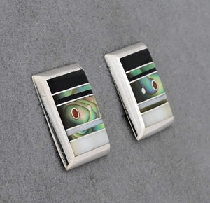 Clip-on Earrings with Inlay by Veronica Benally (vintage)