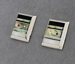 Clip-on Earrings with Inlay by Veronica Benally (vintage)