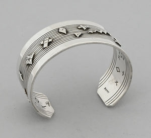 Bracelet: Sterling Silver Cuff with Petroglyph designs (vintage)