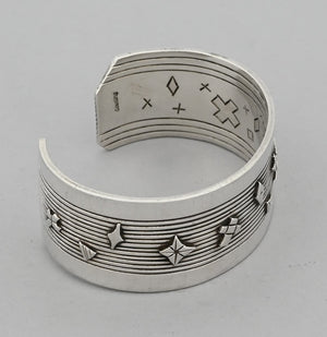 Bracelet: Sterling Silver Cuff with Petroglyph designs (vintage)