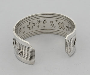 Bracelet: Sterling Silver Cuff with Petroglyph designs (vintage)