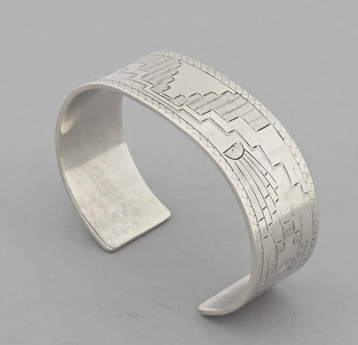 Bracelet: Cuff with Incised patterns by Howard Sice (vintage)