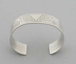 Bracelet: Cuff with Incised patterns by Howard Sice (vintage)