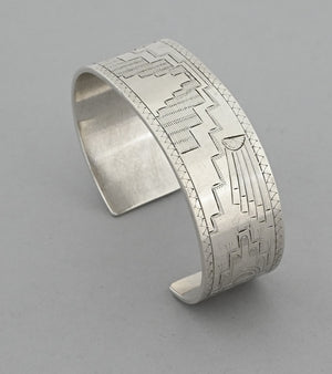 Bracelet: Cuff with Incised patterns by Howard Sice (vintage)