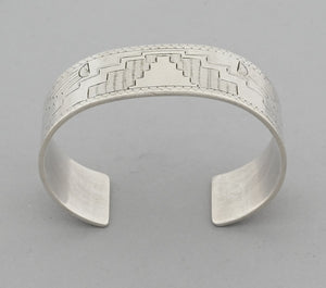 Bracelet: Cuff with Incised patterns by Howard Sice (vintage)
