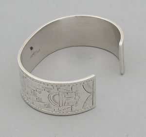 Bracelet: Cuff with Incised patterns by Howard Sice (vintage)