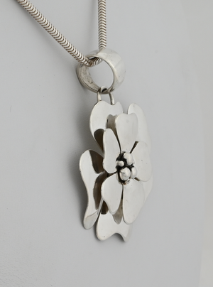 Pendant with Double Flower by Artie Yellowhorse