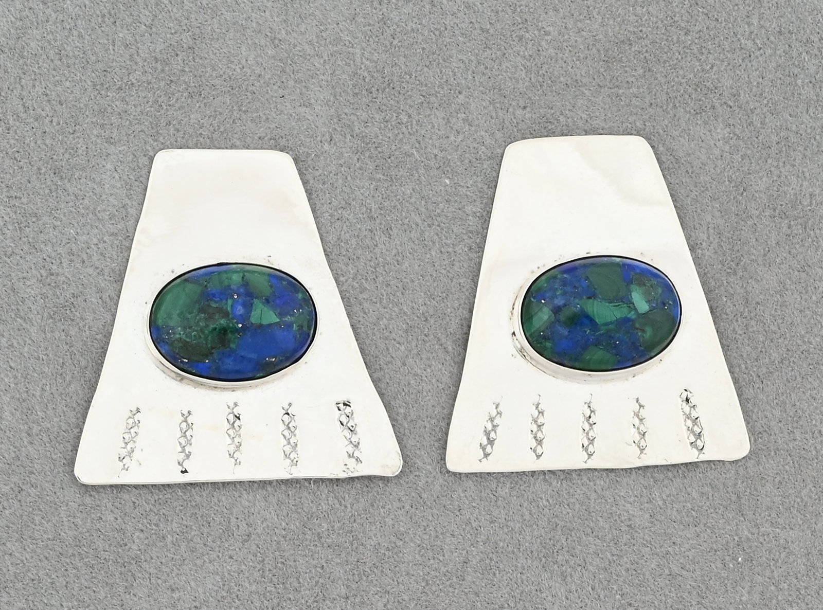 Clip-on Earrings with Azurite (Artist Unknown)