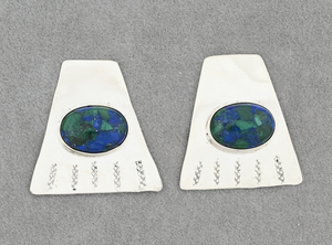 Clip-on Earrings with Azurite (Artist Unknown)