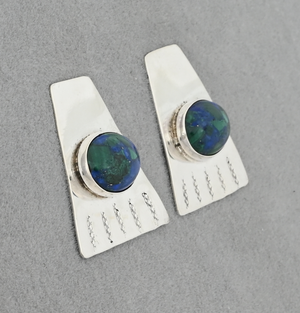 Clip-on Earrings with Azurite (Artist Unknown)