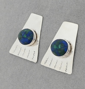 Clip-on Earrings with Azurite (Artist Unknown)