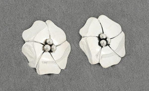 Clip-on Earrings with Flower design by Artie Yellowhorse (vintage)