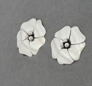 Clip-on Earrings with Flower design by Artie Yellowhorse (vintage)
