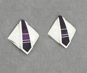 Clip-on Earrings with Inlay by Tracey-Knifewing (Vintage)