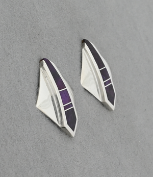 Clip-on Earrings with Inlay by Tracey-Knifewing (Vintage)