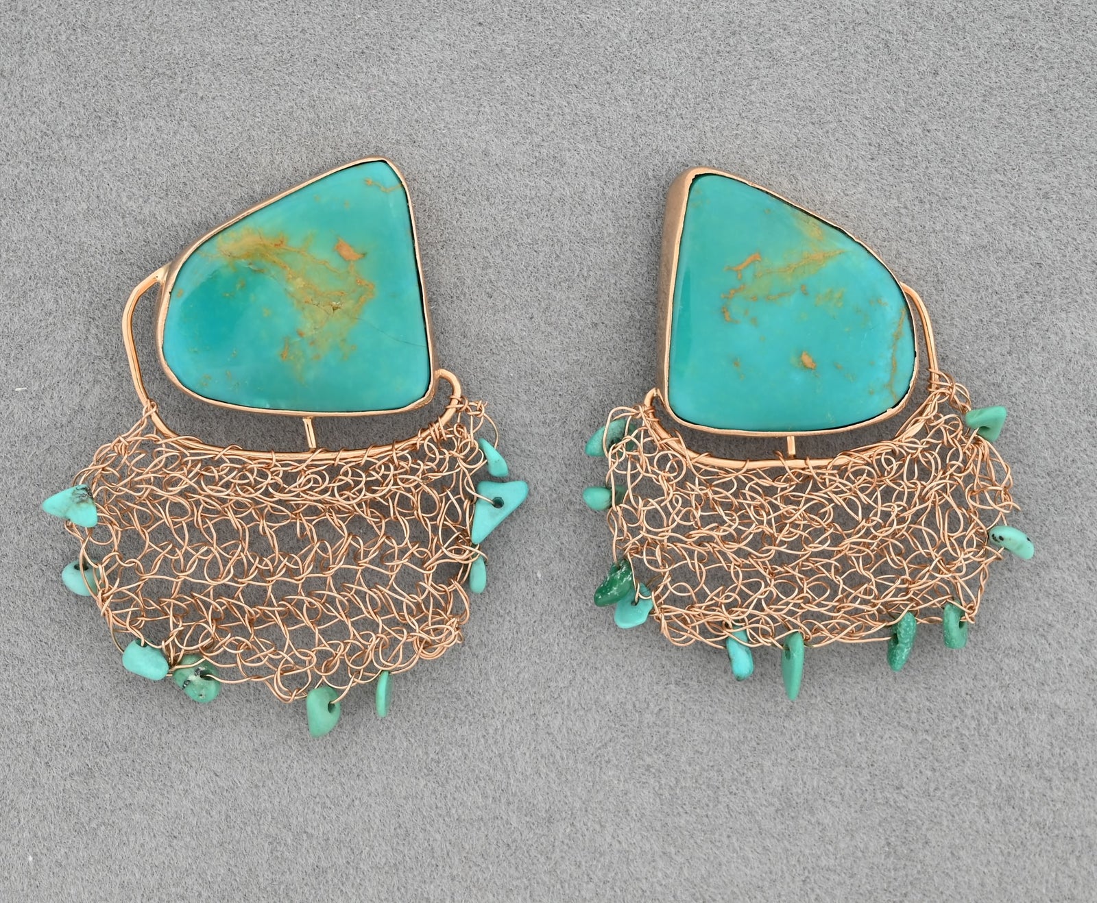 Earrings, Turquoise in 14Kt Gold