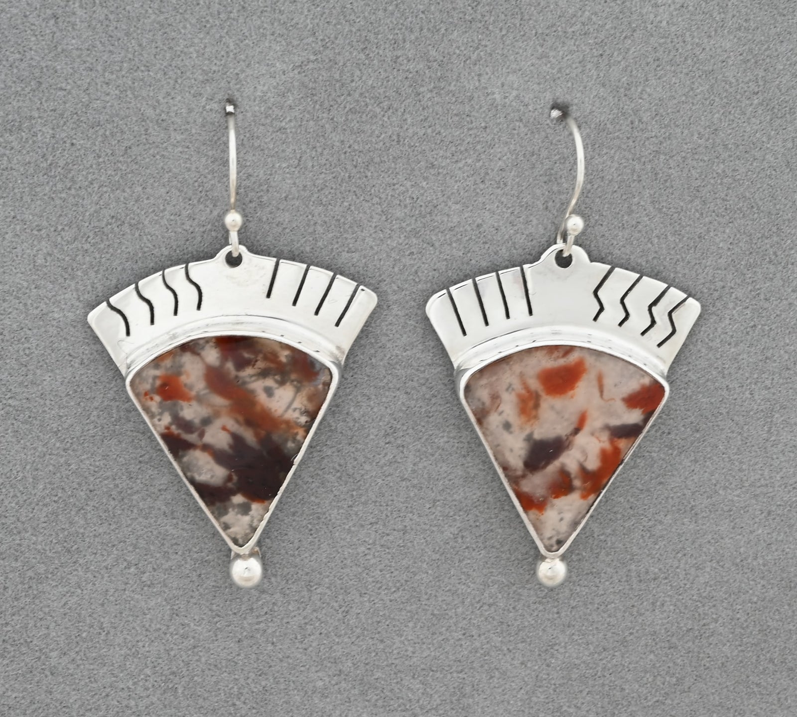 Earrings with Montana Agate by Lyndon Tsosie